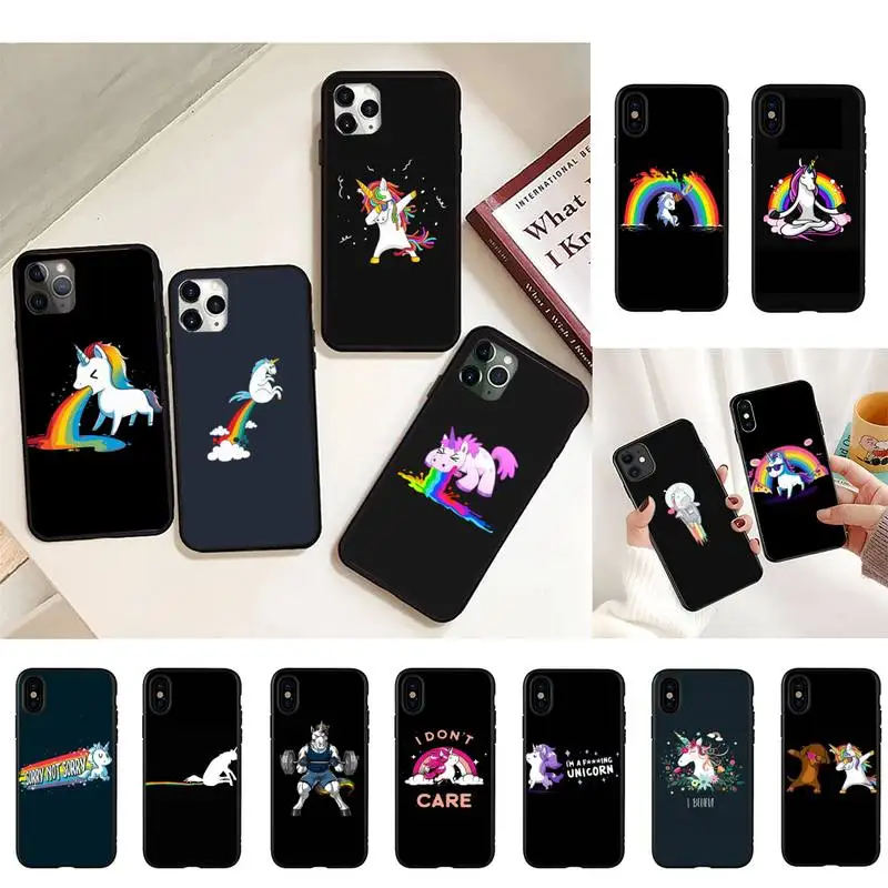 

cute cartoon unicorn Phone Case For iPhone 8 7 6 6S Plus 5 5S SE 2020 12pro max XR X XS MAX 11 Fundas Coque Funda Shell