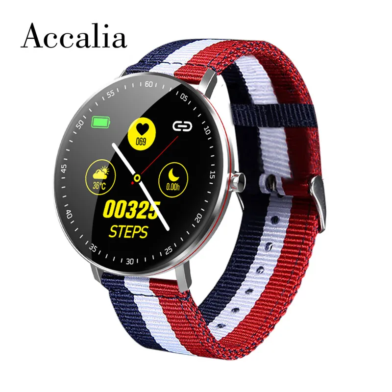 Accalia F19 Смарт-часы для мужчин фитнес-трекер браслет измеритель пульса