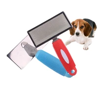 pet dog brush stainless steel hair removal brush rubber handle cat and dog loose brush cleaning supplies pet grooming dog brush
