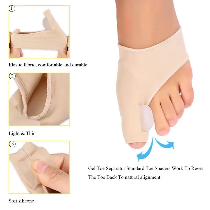 Комплект для корректирующие накладки Bunion Protector Toe Spreader Relief Socks Sleeve Stretcher Separator