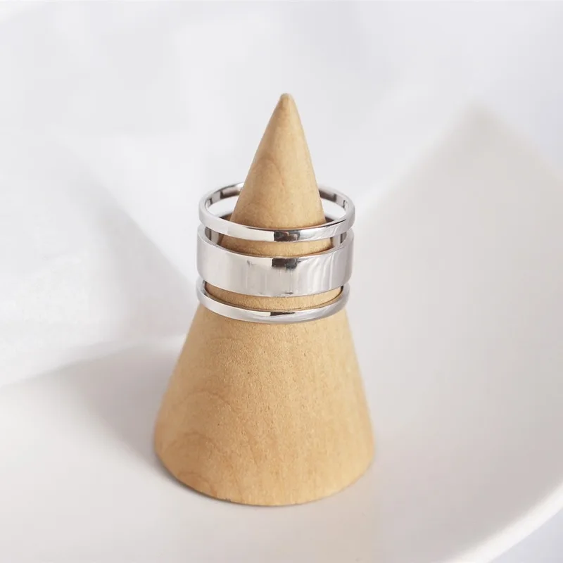 

Three-layer Glossy Band Ring S925 Sterling Silver INS Wind Index Finger Ring Jewelry for Women Gift