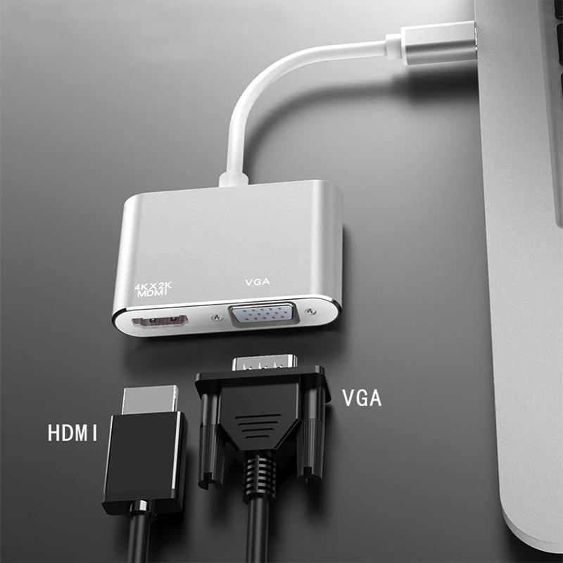 USB C к HDMI VGA адаптер 4K Тип 3 1 концентратор видео конвертеры 10 Гбит/с для Macbook Для Huawei