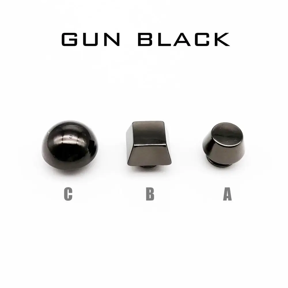gun black B 4 шт. металлическая Высококачественная кожаная сумка Сумочка Кошелек Нижняя защита ног элемент для нейл-арта ремень закручивающаяся задняя часть заклепка для пуговицы Спайк - Цвет: gun black B
