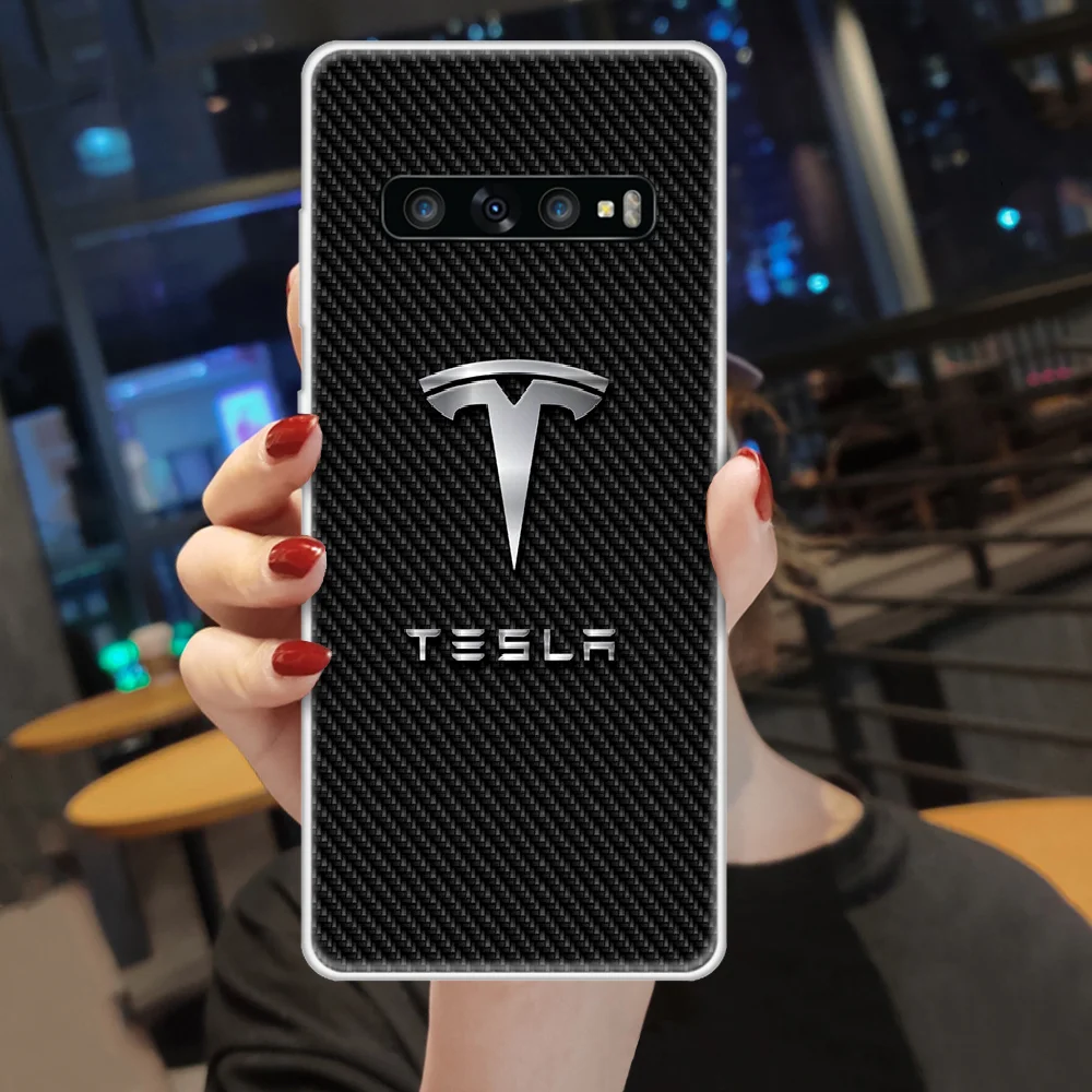 

Tesla luxury sport car Phone Case cover hull For SamSung Galaxy S M 6 7 8 9 10 20 30 31 Edge Plus E Lite transparent Etui trend
