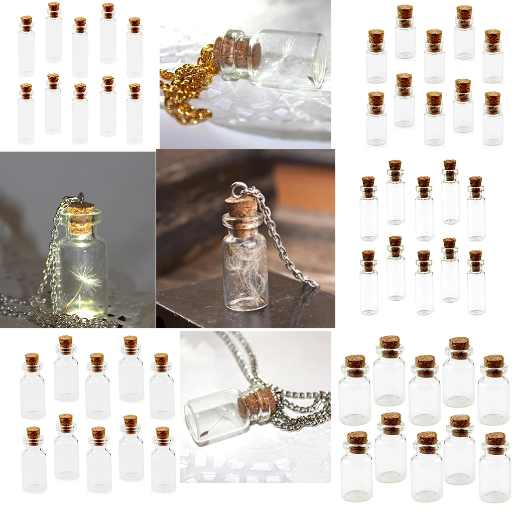 10 шт. прозрачные стеклянные флаконы пустые бутылки желаний подвески для ожерелья