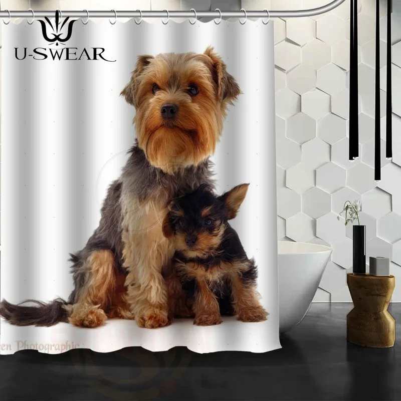 Занавеска для душа водонепроницаемая с изображением йоркширского терьера | Дом и