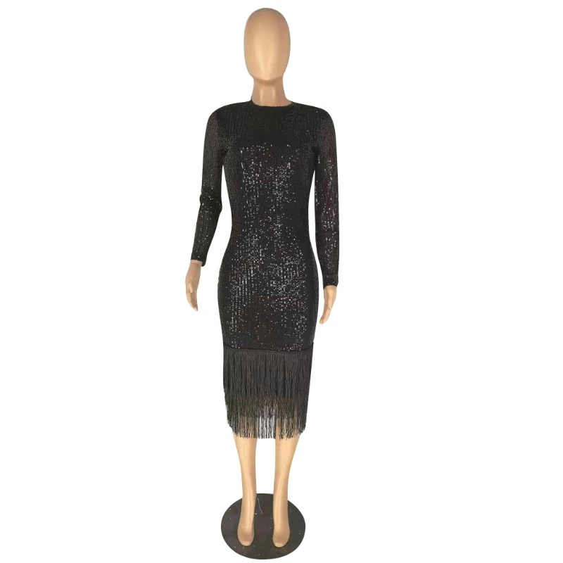 2019 черные блестки пайетки облегающее Бандажное платье длиной до колена с