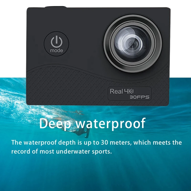 Q6H True 4K High-Definition Sports Camera Slow Motion Camera Outdoor Diving Waterproof Wifi Press Screen 7 Glass action camera