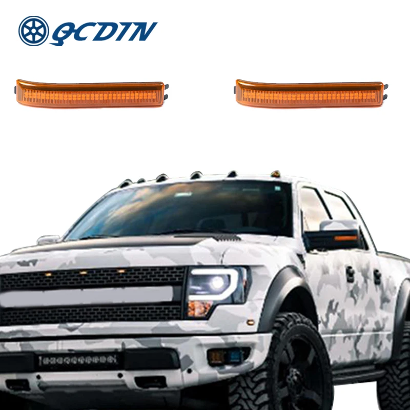 

QCDIN For Ford F150 2009-2014 Side Marker Light Turn Signal Light Adapter Signal Light For Ford Raptor 2010-2014 Turn Light