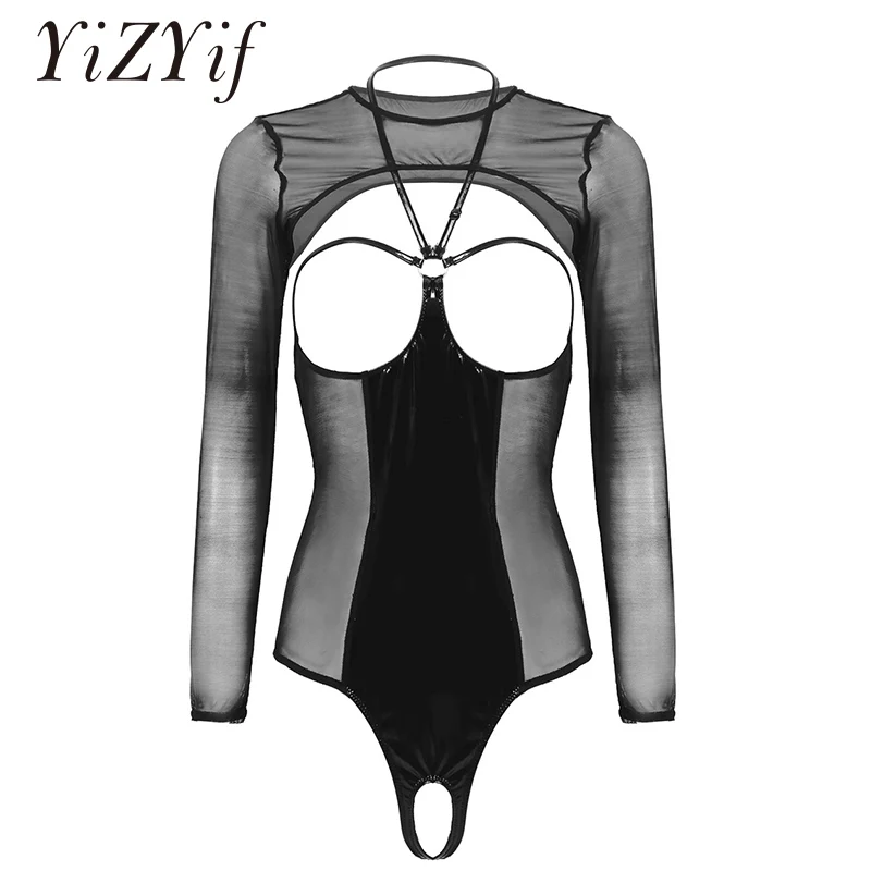 Женское экзотическое нижнее белье комплект с бретелькой через шею женский