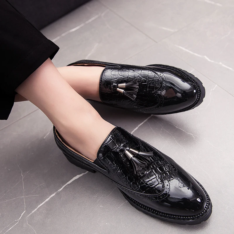 Повседневная мужская обувь в британском стиле Модные офисные мужские лоферы