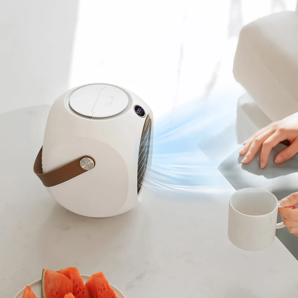 저렴한 콘미 휴대용 충전식 대용량 물 탱크 4000mAh 에어컨 팬, 가정용 조용한 미스트 냉각 장치 포함