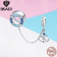 bisaer 100 925 sterling silver maritime journey charms ocean safety chain beads fit diy bracelets jewelry making ecc1149
