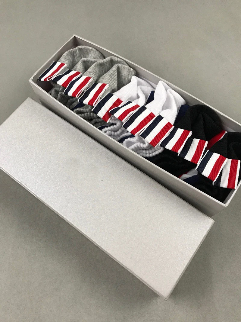 

Fashion TB Brand Socks 2021 Summer Men Women Cotton Striped No Show Casual Sports Crew Socks Ankle Ins 6 Pairs