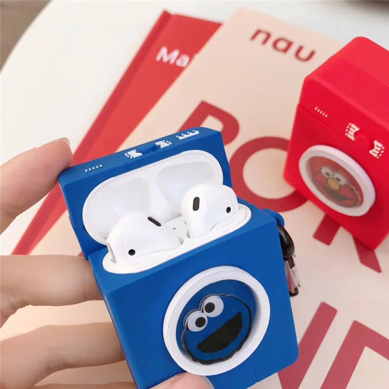Bluetooth чехол для наушников Airpods милый защитный чехол для Airpods 2 аксессуары с брелком уличная стиральная машина кунжута
