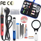 Набор для пайки CXG 936d, с цифровым дисплеем, регулируемой температурой, 220 В, 60 Вт, ЖК-дисплей, сварочные инструменты, лупа, демонтажный насос