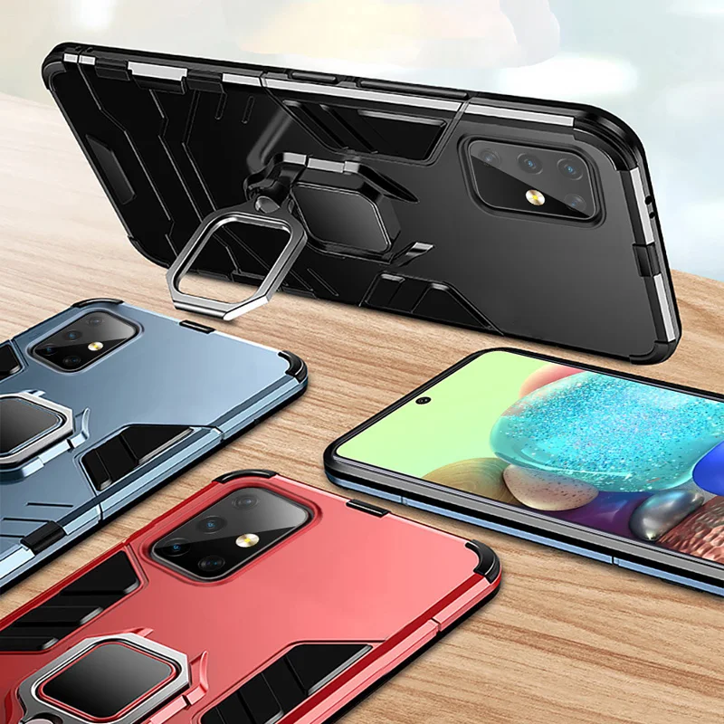 Металлический магнитный чехол с кольцом-держателем для Samsung Galaxy M31 M21 M11 A31 A41 A51 A71 A30