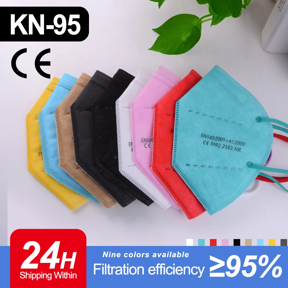 

Маска с фильтром KN95, 5 слоев, многоразовая, сертификация ce