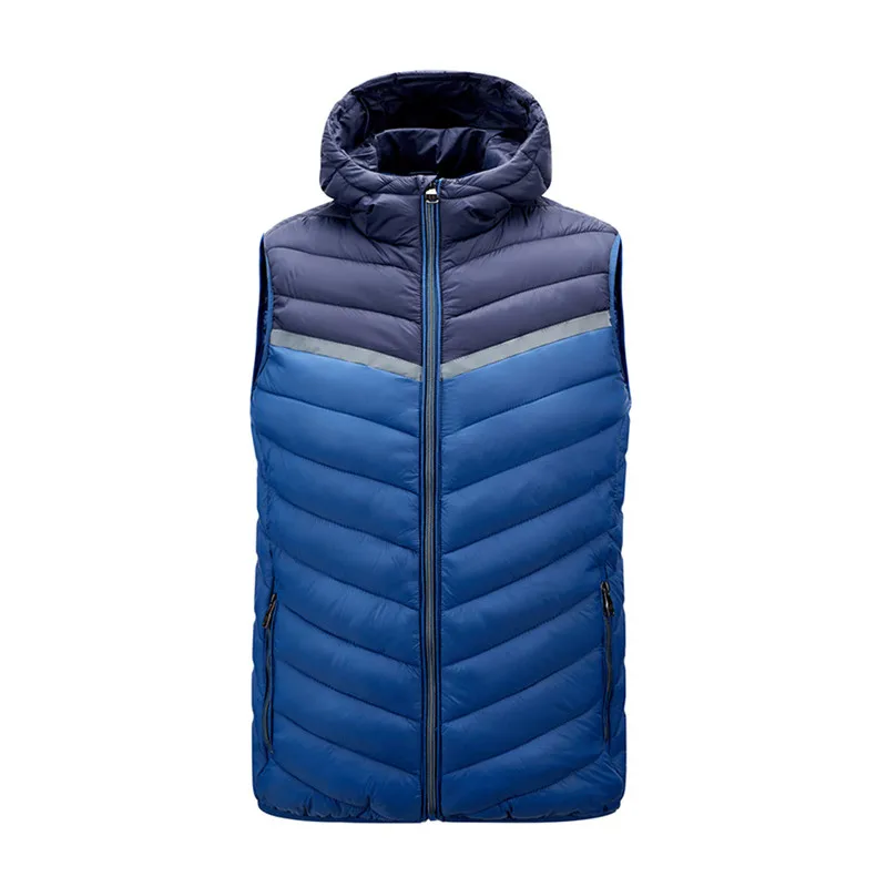 

BOLUBAO Trend Men Round Neck Vest Winter New Men's Simple Warm Hoodies Vest Mens Solid Color Casual Hooded Vests Outerwear Male