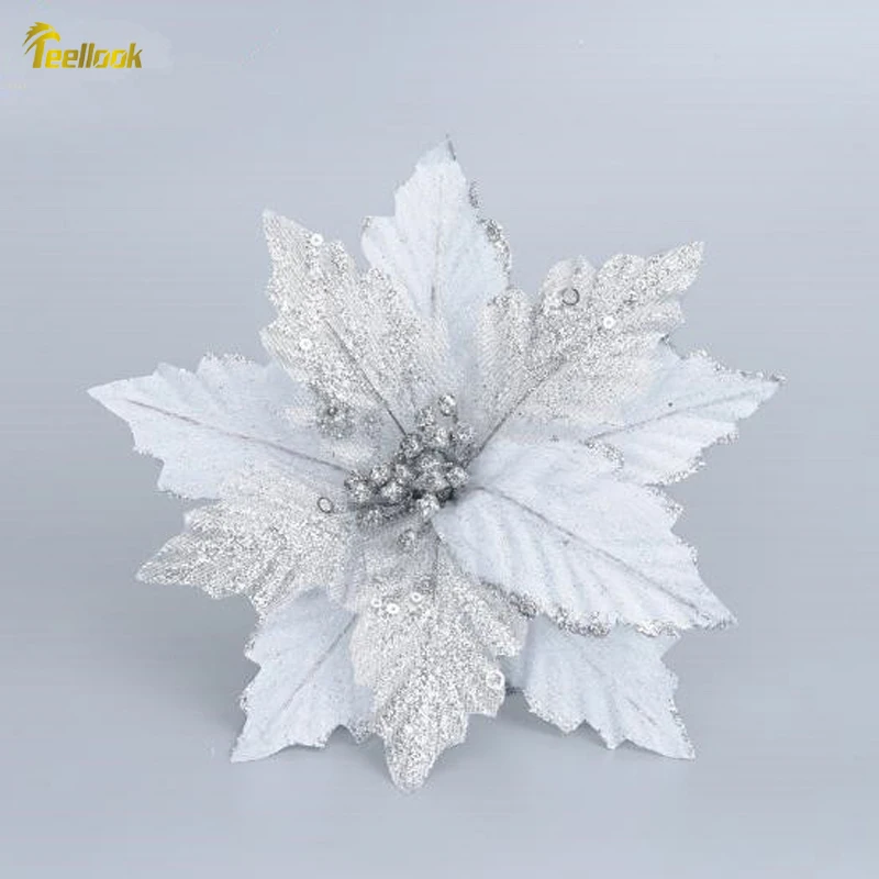 Teellook 5 шт. двойная белая ткань Рождественский цветок Рождественская елка