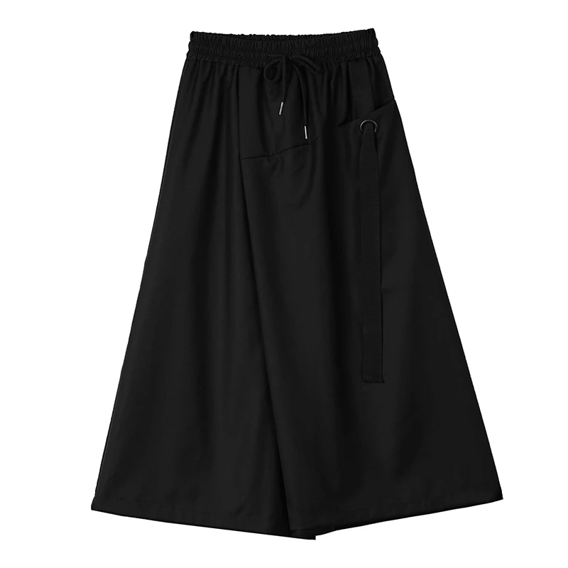 

Man Korean Style Harem Trousers Men's Japan Harajuku Streetwear Vintage Irregular Design Loose Casual Skirts PantsMale