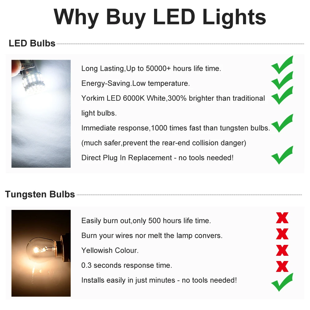 10 шт. 1156 BA15S P21W светодиодный лампы S25 3020 SMD 50 чипов белый автомобильный резервный