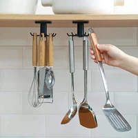 6 hooks kitchen rack kitchen organizer home accessories 360 degrees rotating cabinet hanger utensils for kitchen convenience