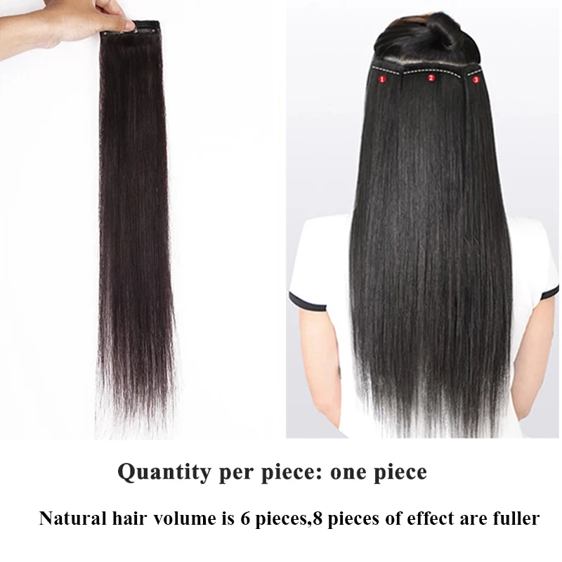 Натуральные волосы для наращивания, 1 шт., прямые бразильские волосы для наращивания, зажим для волос, прямой зажим для натурального парика, ... от AliExpress WW
