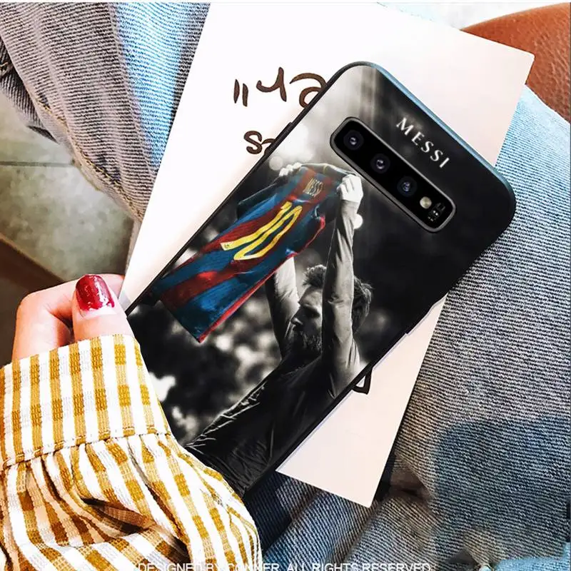 

Lionel Messi Black Soft Phone Cases For Samsung S9 10 20 Plus Note 9 10 10plus 20 Ultra A20 21s J7 Plus 8