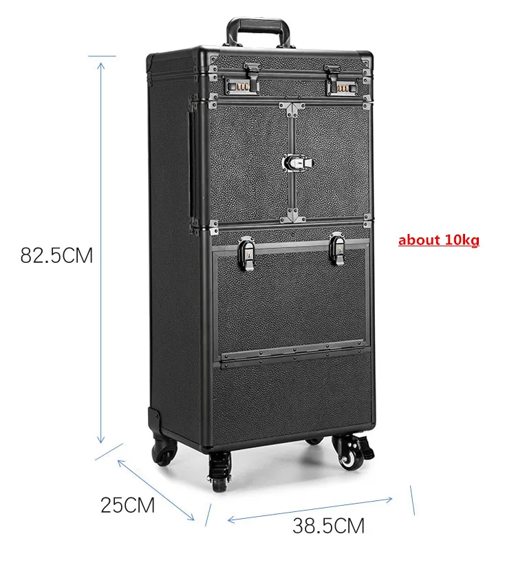 Large capacity Luggage for makeup Women Dresser Suitcase artist's Cosmetic Bag Make-up Case Aluminum frame toiletries box | Багаж и