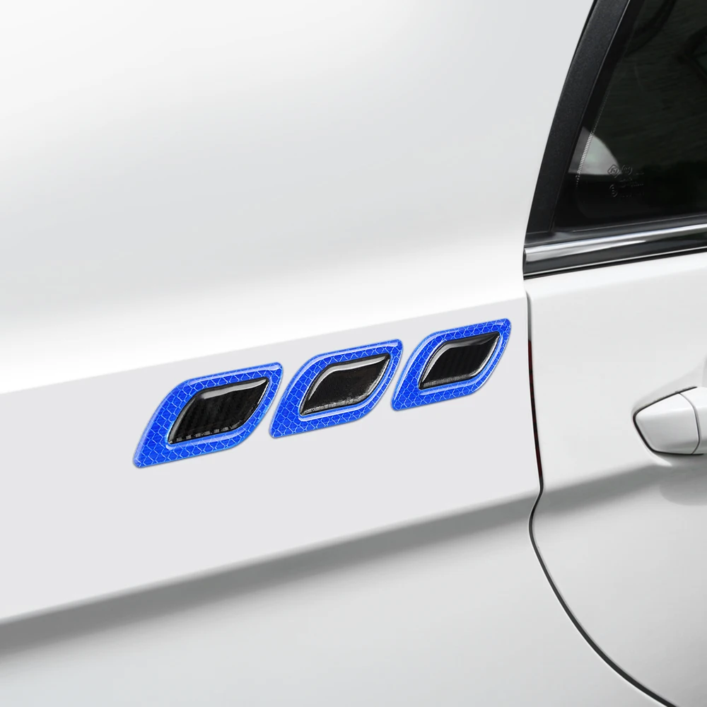 6 шт./компл. углеродного волокна Автомобильная наклейка светоотражающая полоски