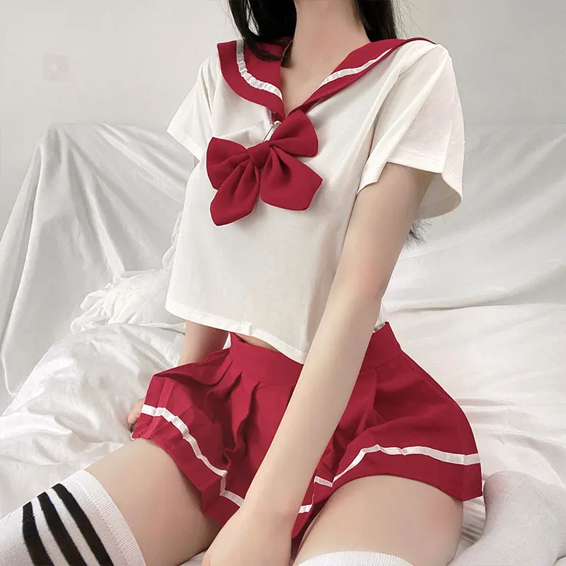 

Японская Корейская версия школьной формы, костюм для косплея, сексуальная пижама, плиссированная юбка для школьниц, сексуальный костюм для ...