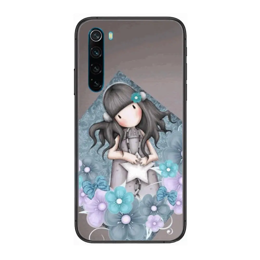 

Santoro Gorjuss case cartoon Phone Case For XiaoMi Redmi Note 9S 8 7 6 5 A Pro T Y1 Anime Black Cover Silicone Back Pretty