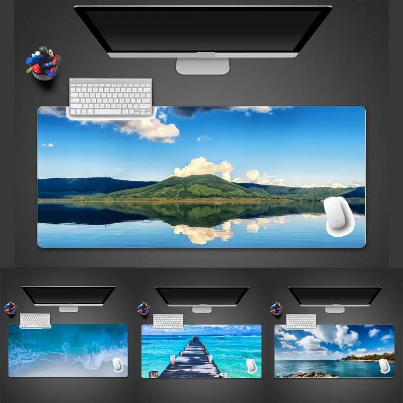 Берег с изображением заснеженной горы декорации геймер коврики для игры Коврик