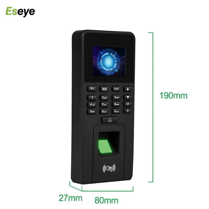 Eseye Biometric Fingerprint Access Control Keypad System RFID Support Password TCP/IP Network USB Office Time Attendance Machine |