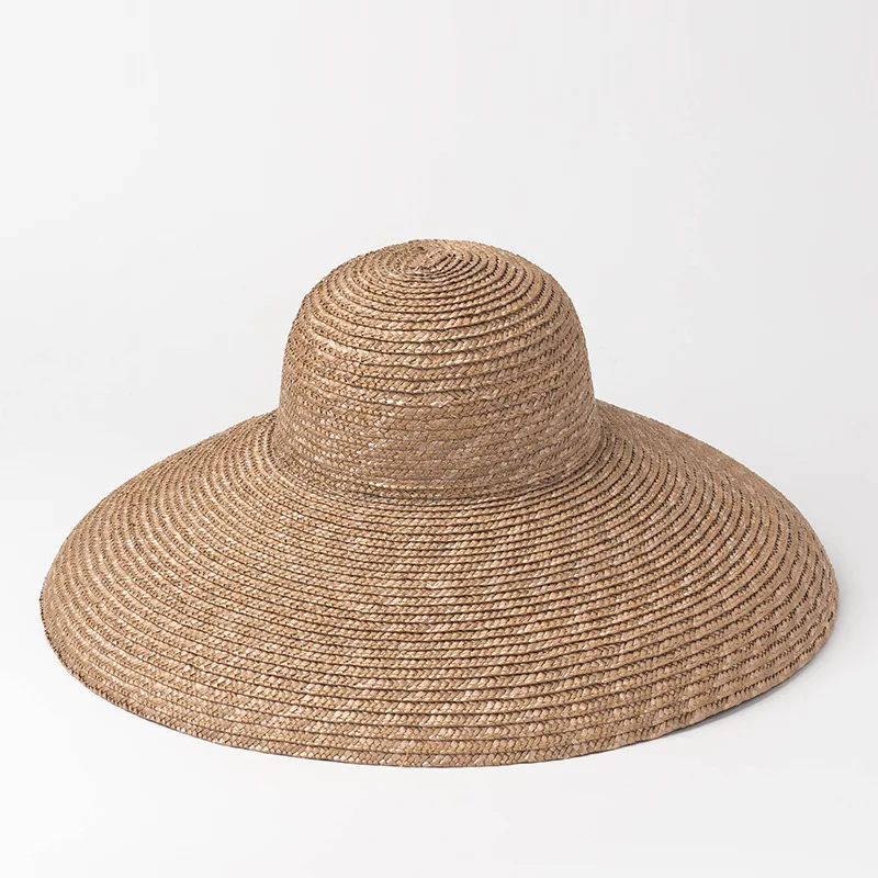 Шляпа Солнцезащитная женская Соломенная с большими полями в стиле ретро - купить