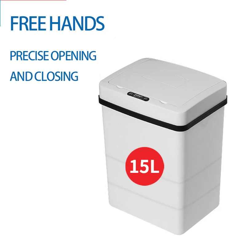 

Smart Trash Can Induction Home Living Room Kitchen Bathroom Automatic Electric Creative Large Size With Cover Storage Bins