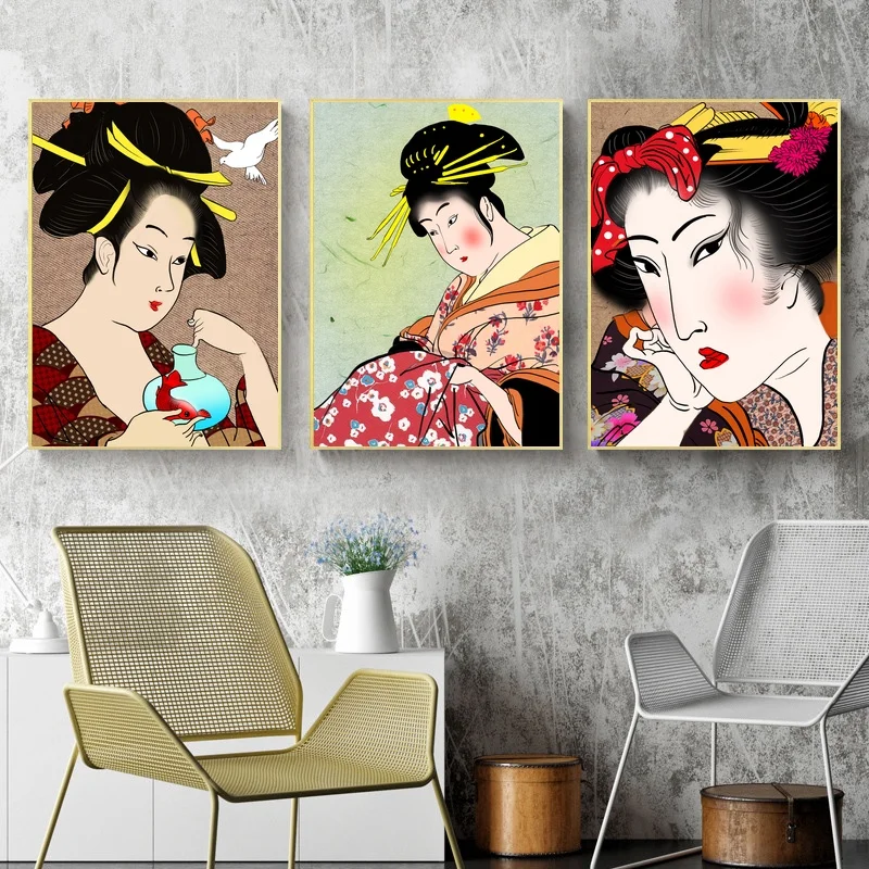 

3pcs Japanese Geisha crossing diamond embroidery 5D DIY full diamond painting square round drill 3d rhinestone pictures mosaic,