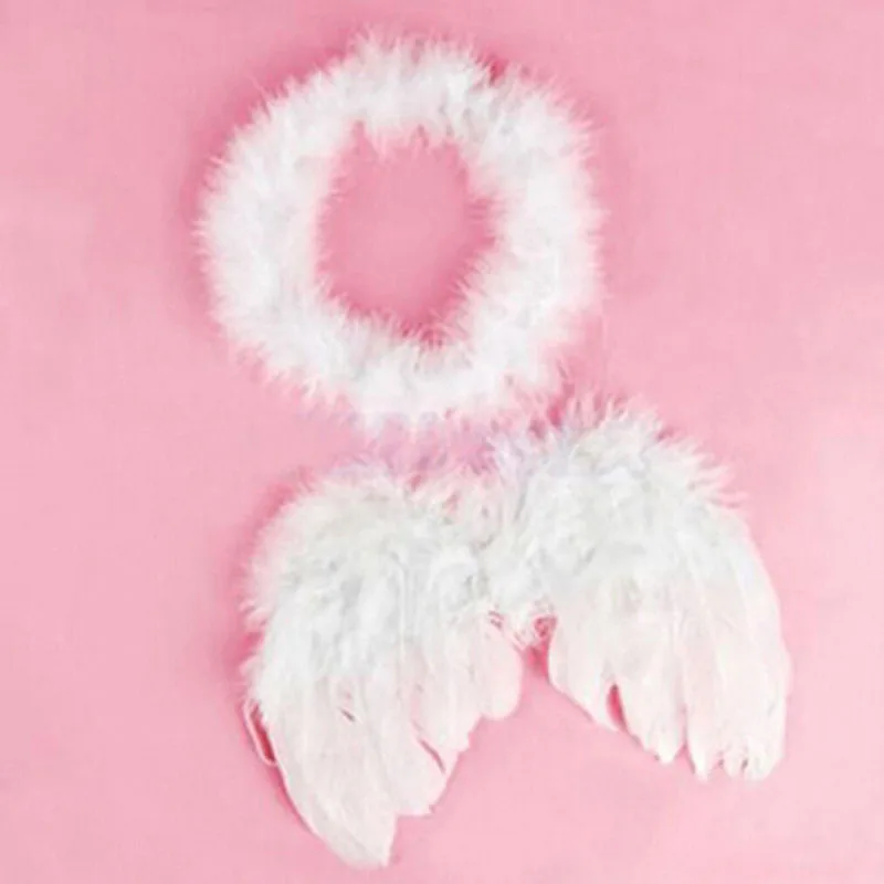 

1 Set Baby Kids Angel Fairy Feather Wing Infant Newborn Photo Prop Costume For Children's Christmas Present Party Decor
