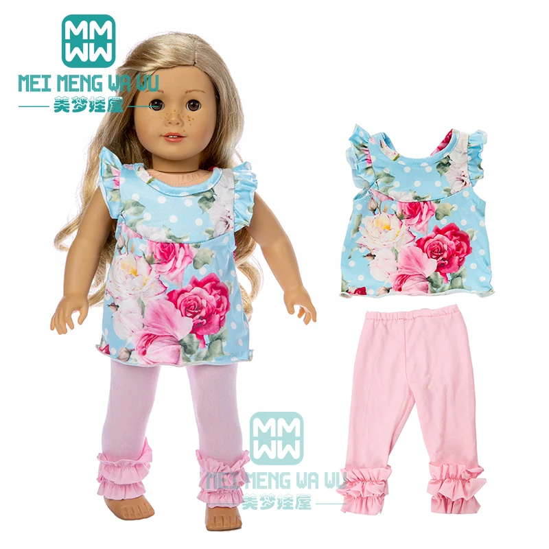 Одежда для куклы подходит американских кукол длиной 45 см синие Слитные