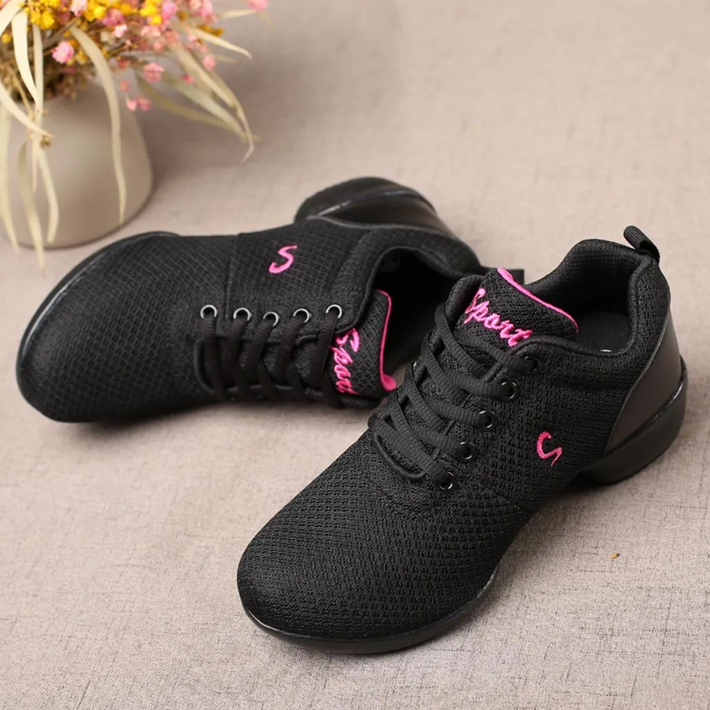 

Hot Sale Modern Dance Jazz Shoes Breathable Sports Feature Soft Outsole Breath Dance Shoes Sneakers Woman Practice Shoes