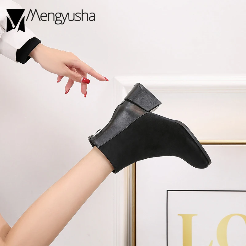 Обувь на плюшевой подкладке зимние сапоги для женщин из кусков меховая отделка