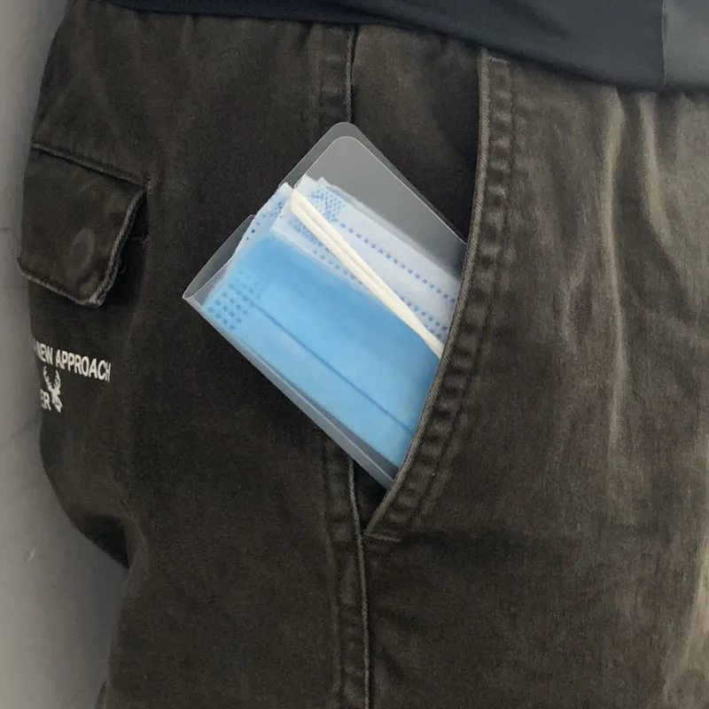 Портативный многоразовый держатель для маски небольшой прозрачный пластиковый