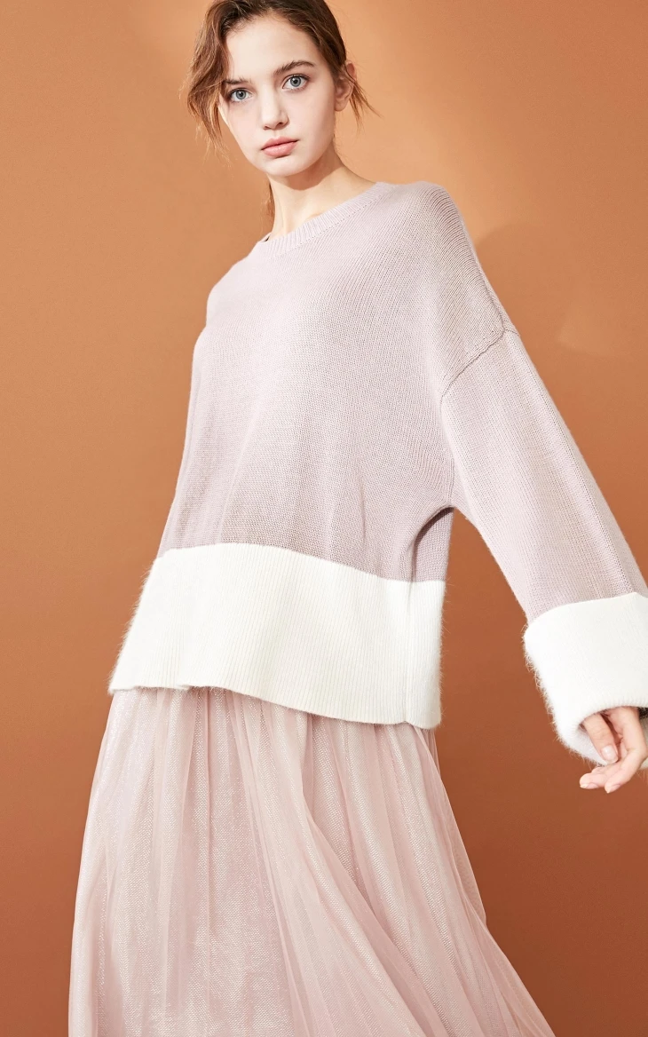 Vero Moda шерстяная вязаная с круглым вырезом из кроличьего меха | 318413578