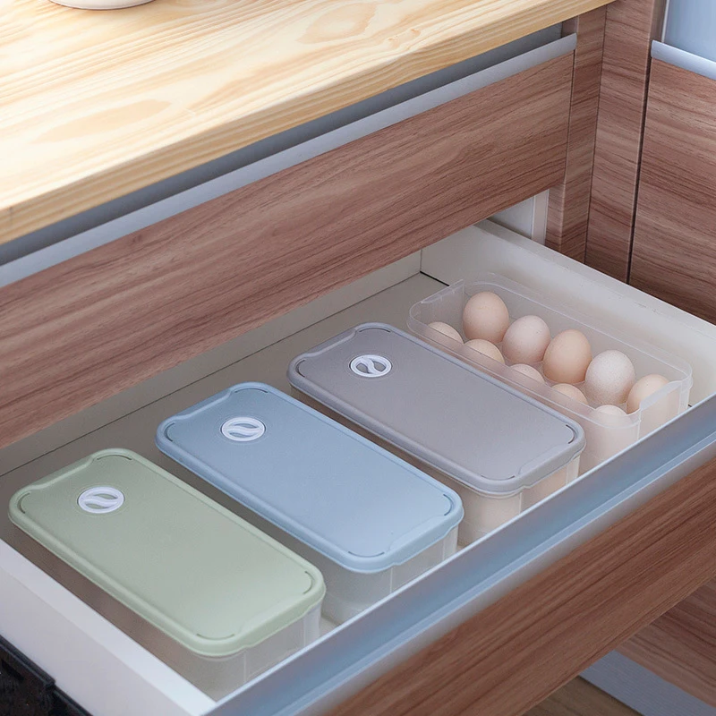 

Kitchen Egg Storage Box10 Grid Egg Box Refrigerator Storage Box Kitchen Food Preservation Storage Box Egg Rack Storage Organizer