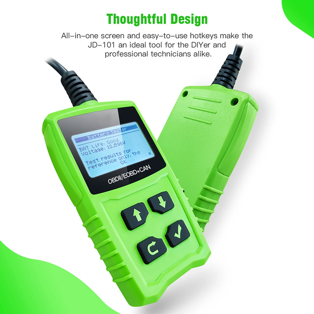 Диагностическое устройство с ЖК-дисплеем для JD101 OBDII EOBD 2 4 дюйма сканер кода OBD