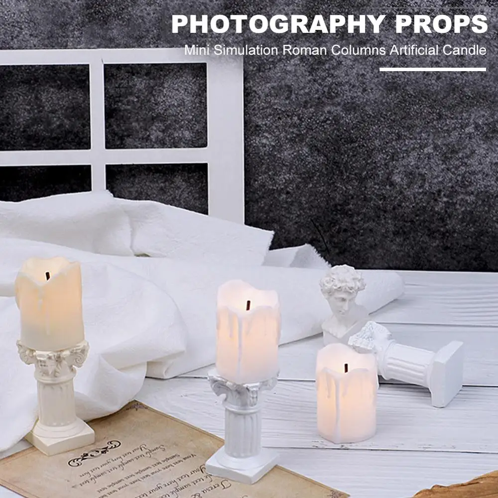 Mini Simulation Roman Columns Artificial Candle for INS Photography Shooting Props Photo Studio Background Adornment | Дом и сад