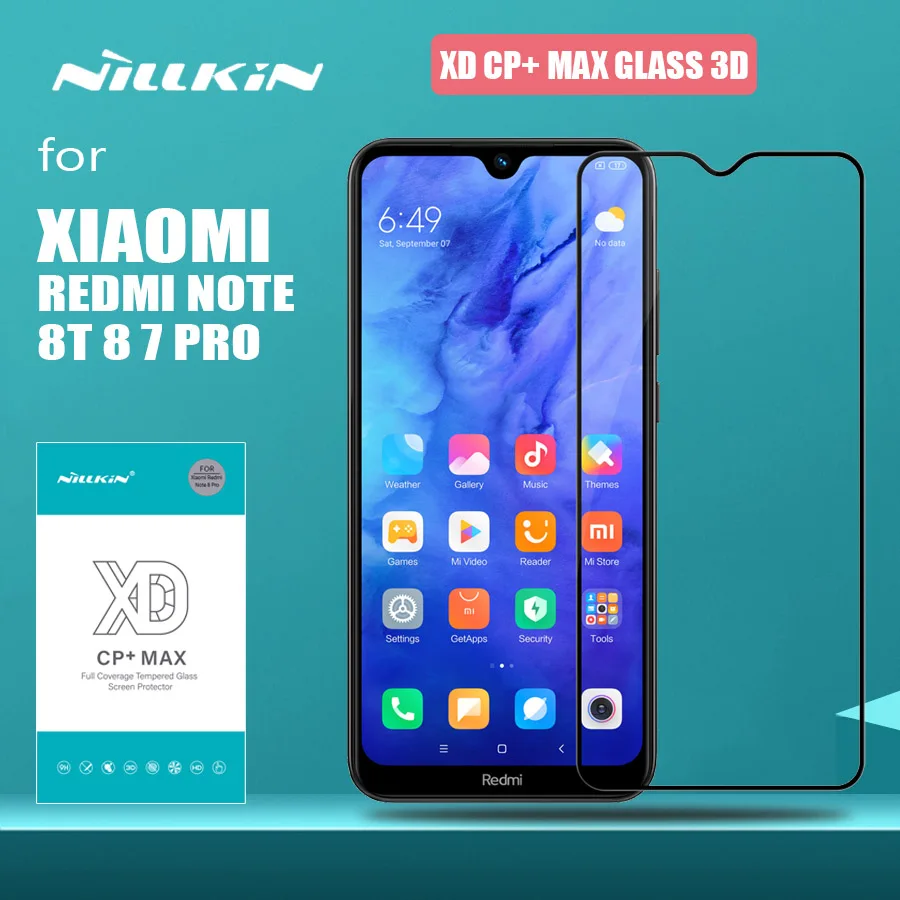 Защитное стекло закаленное Nillkin XD CP + Max для Xiaomi Redmi Note 8T 8 7 Pro|Защитные стёкла и