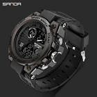 SANDA 2021 Для мужчин часы черные спортивные часы светодиодный цифровой 3ATM Водонепроницаемый военные часы S шок мужской часы Relogios Masculino