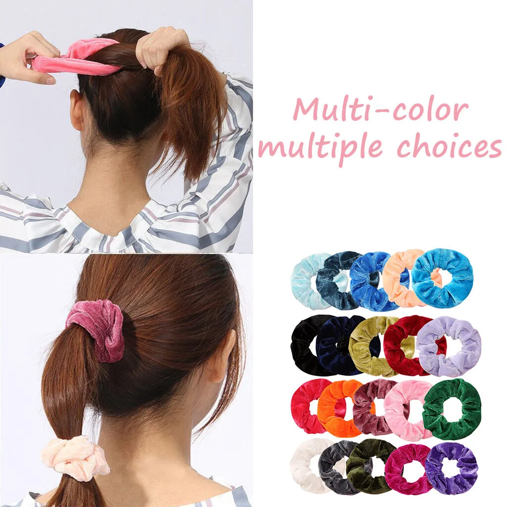 

Velvet Scrunchie Elastic Hair Bands for Women or Girls Hair Accessories Gum For Women Tie Hair Ring Rope Ponytail Holder